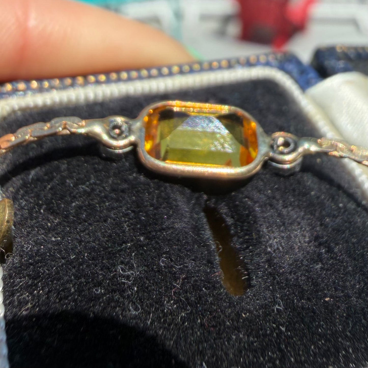 Vintage 14k Citrine and Diamond Bracelet