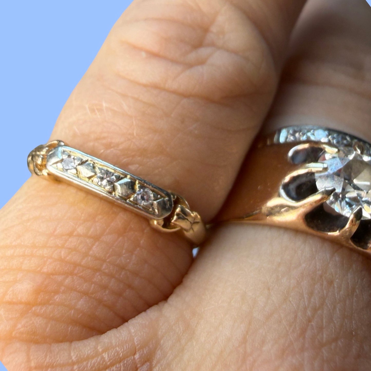 Art Deco 14k Diamond Band