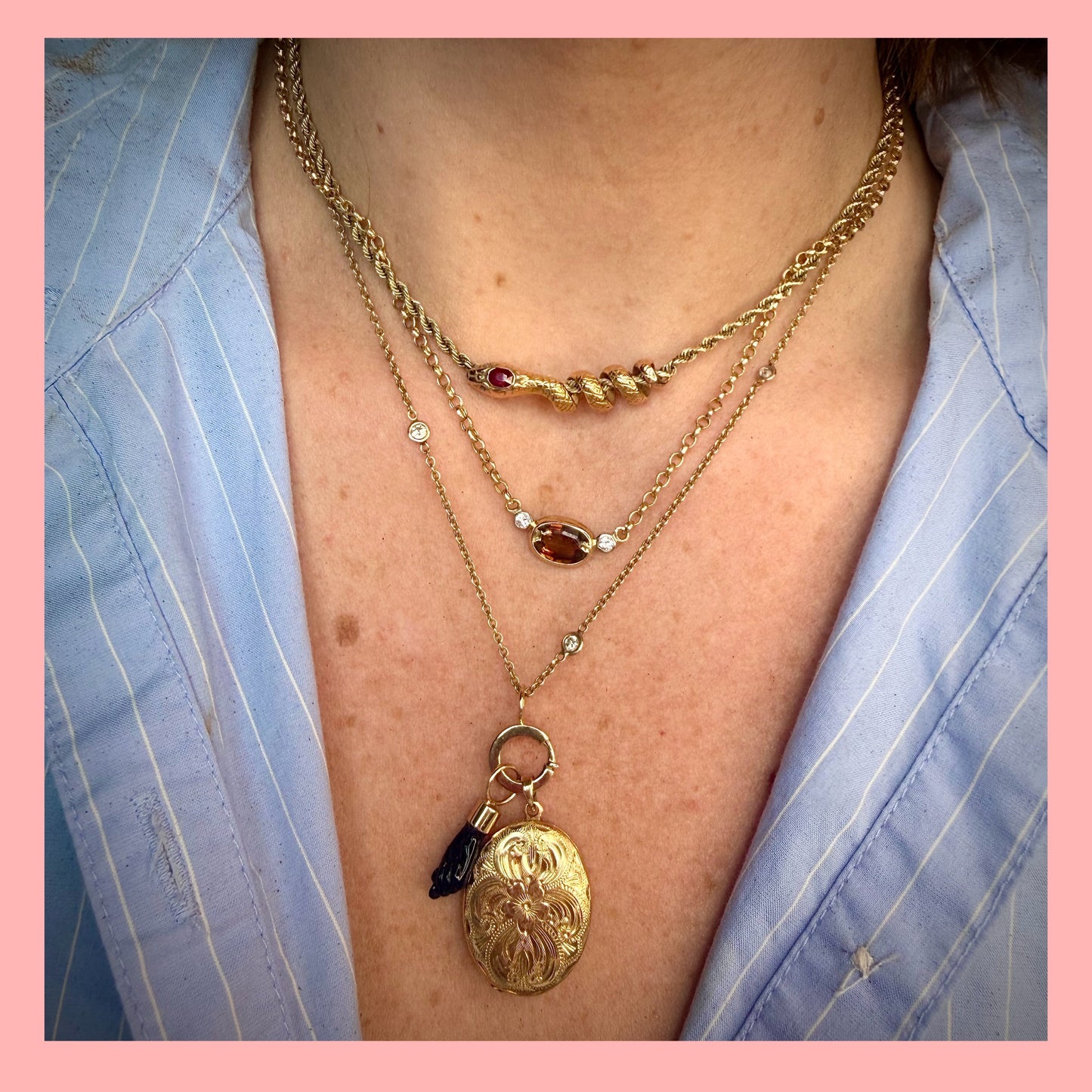 Vintage 14k Charm Holder