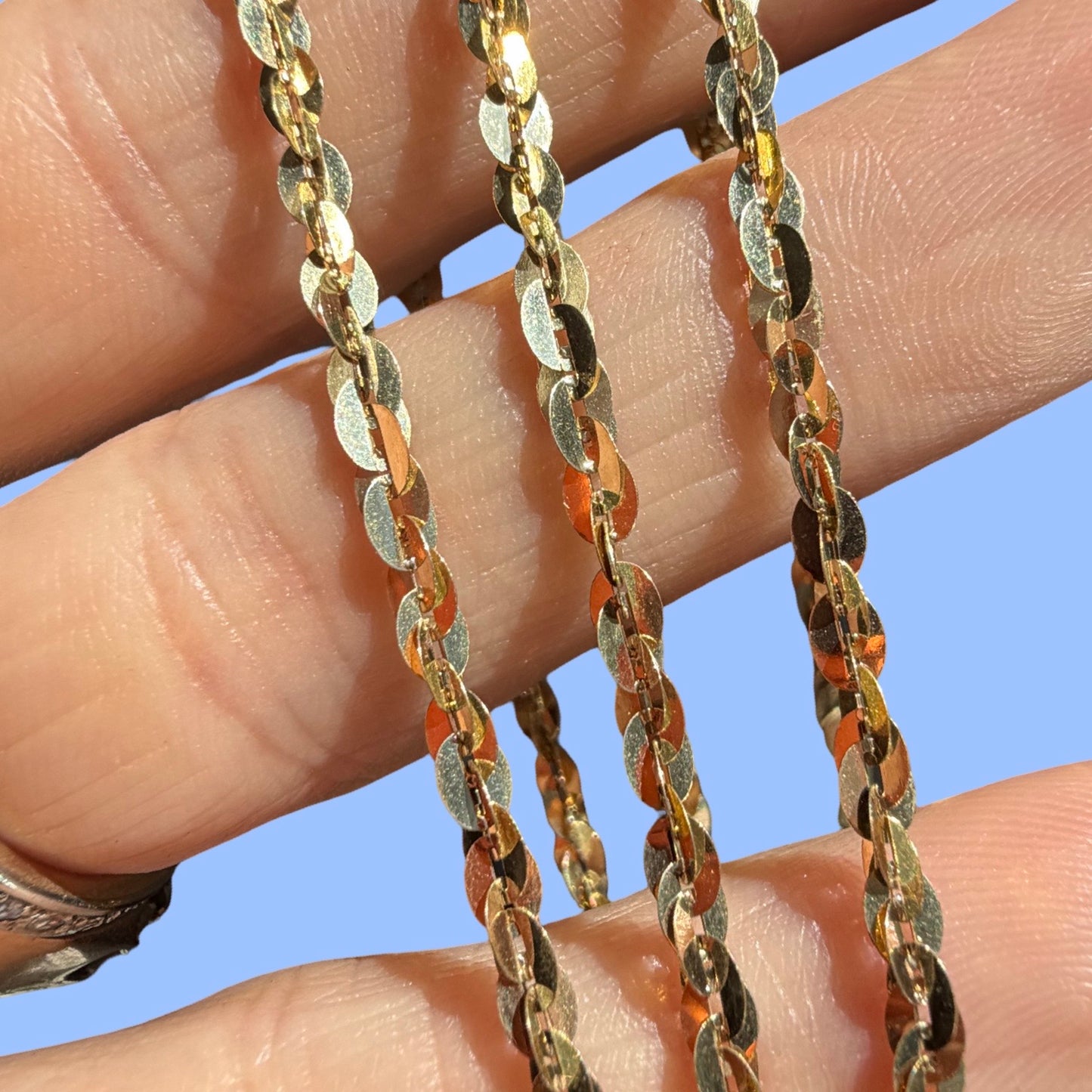 Vintage 10k Confetti Link Chain Necklace
