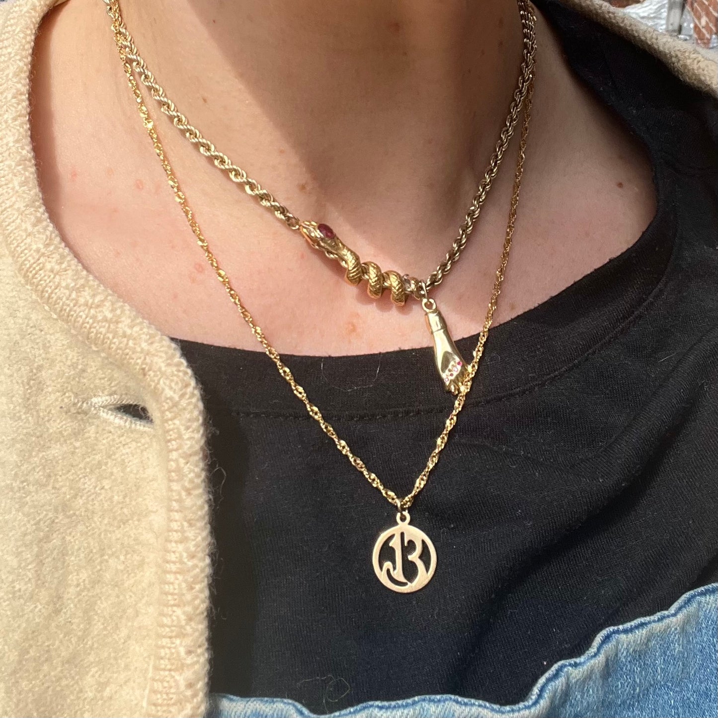 Vintage 14k Lucky 13 Charm