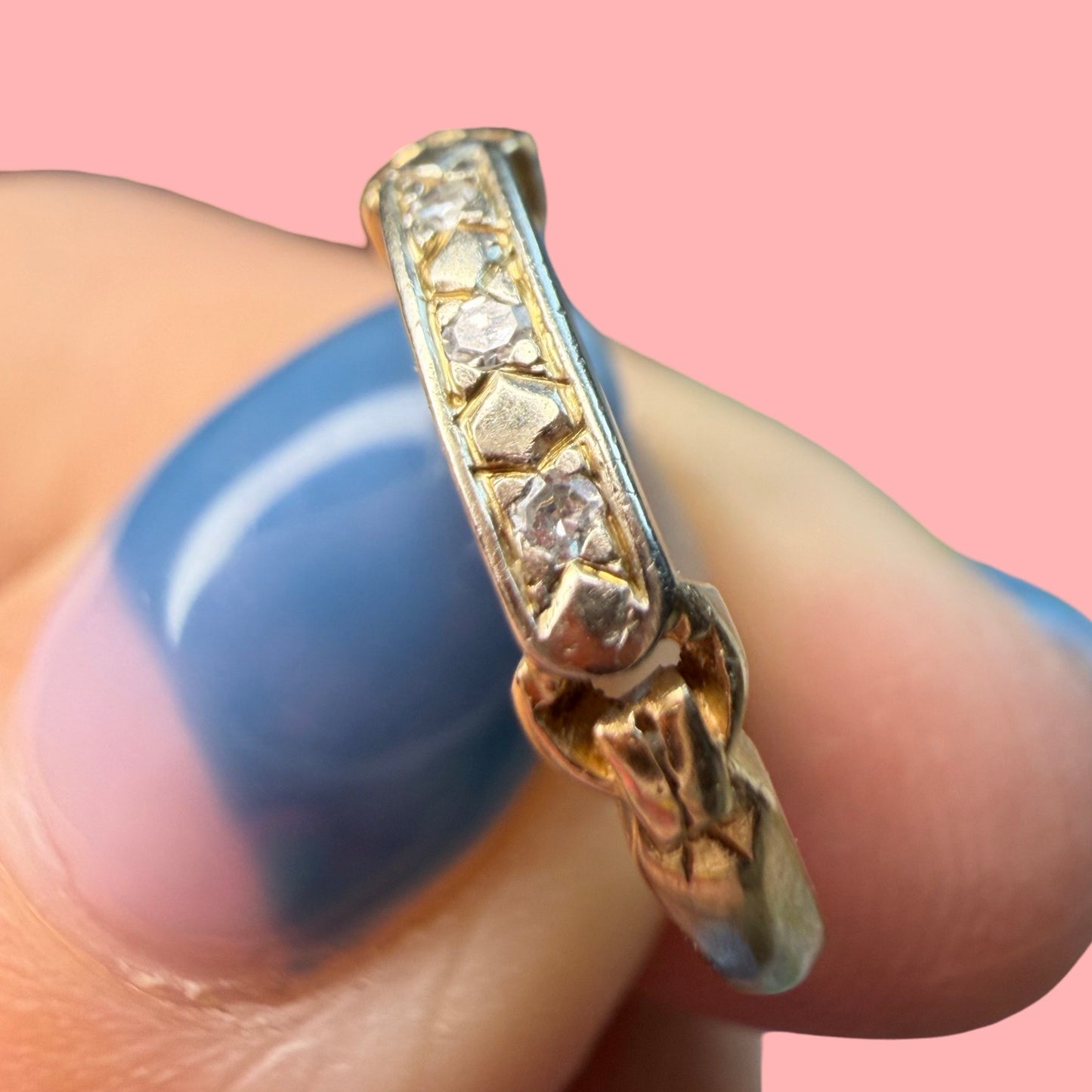 Art Deco 14k Diamond Band