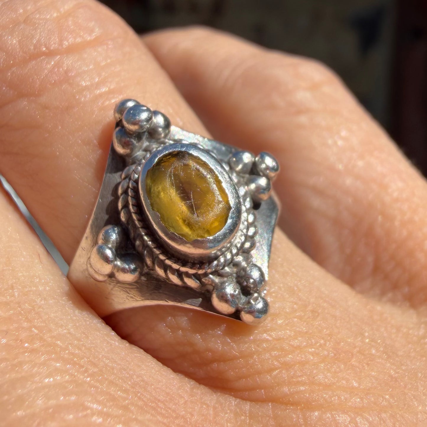 Vintage Sterling Silver Brown Topaz Ring