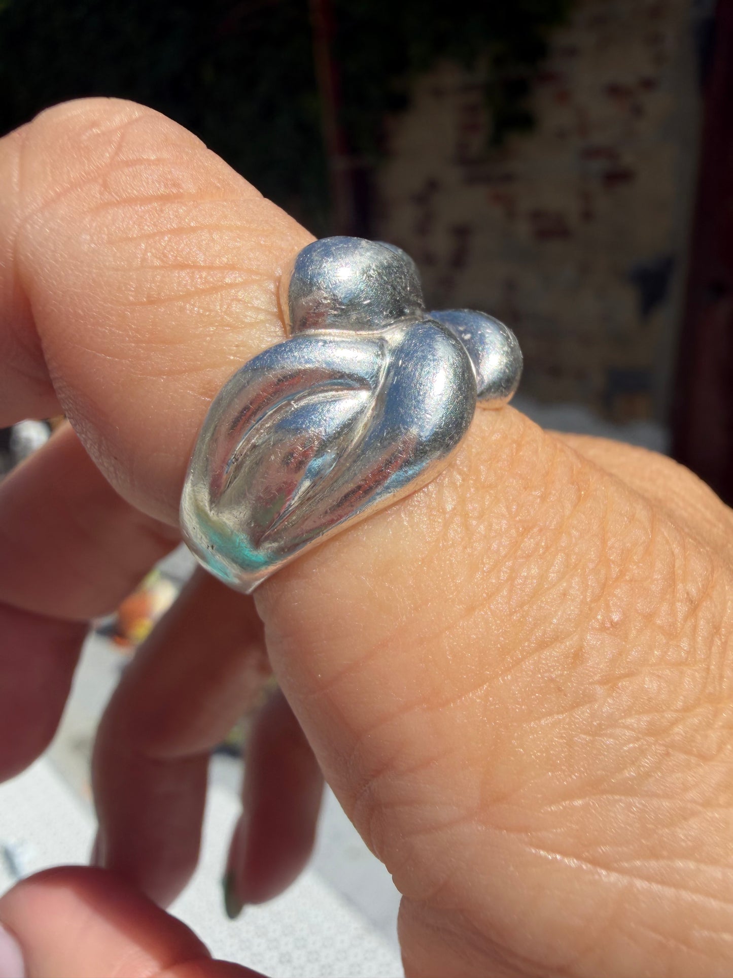 Sterling Silver Braided Bauble Ring