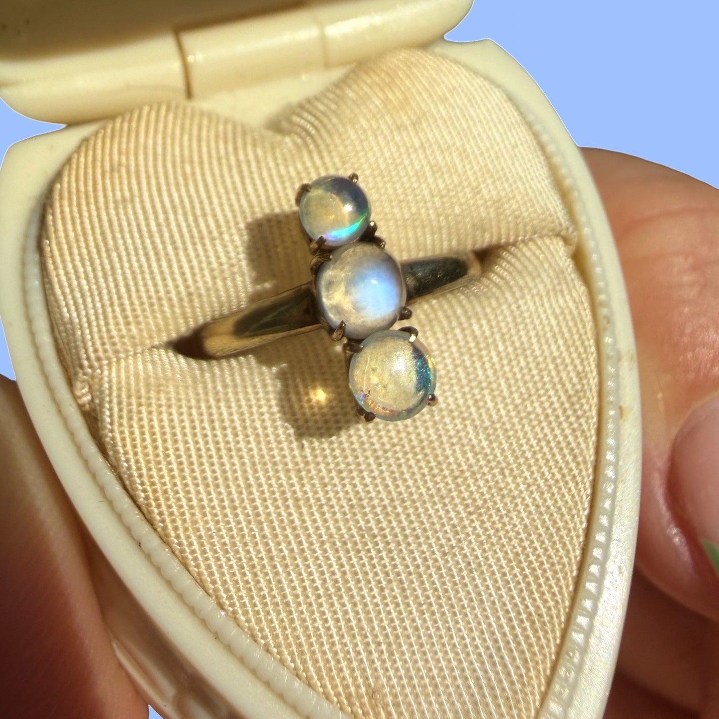 Antique 14k Opal and Moonstone Ring