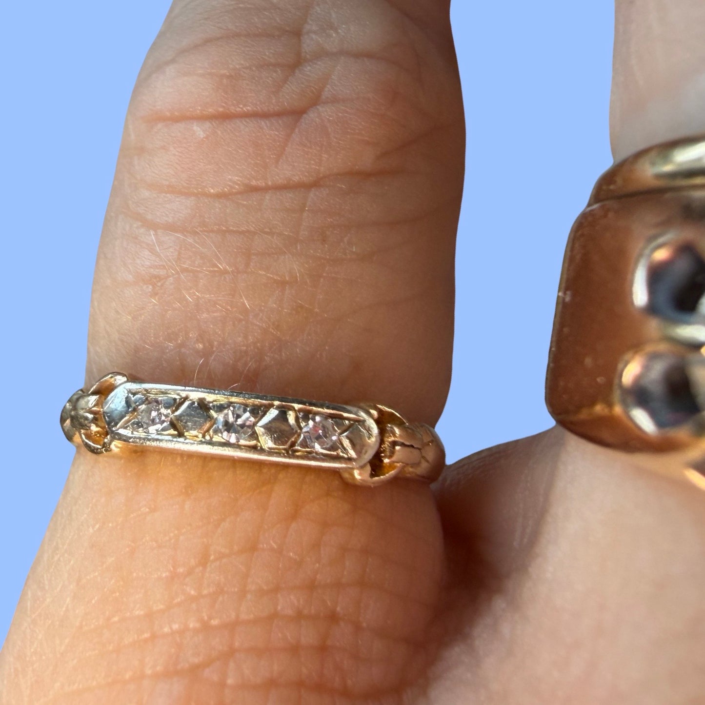 Art Deco 14k Diamond Band