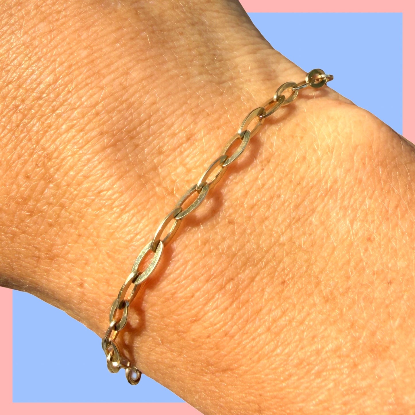 Vintage 14k Oval Curb Chain Bracelet