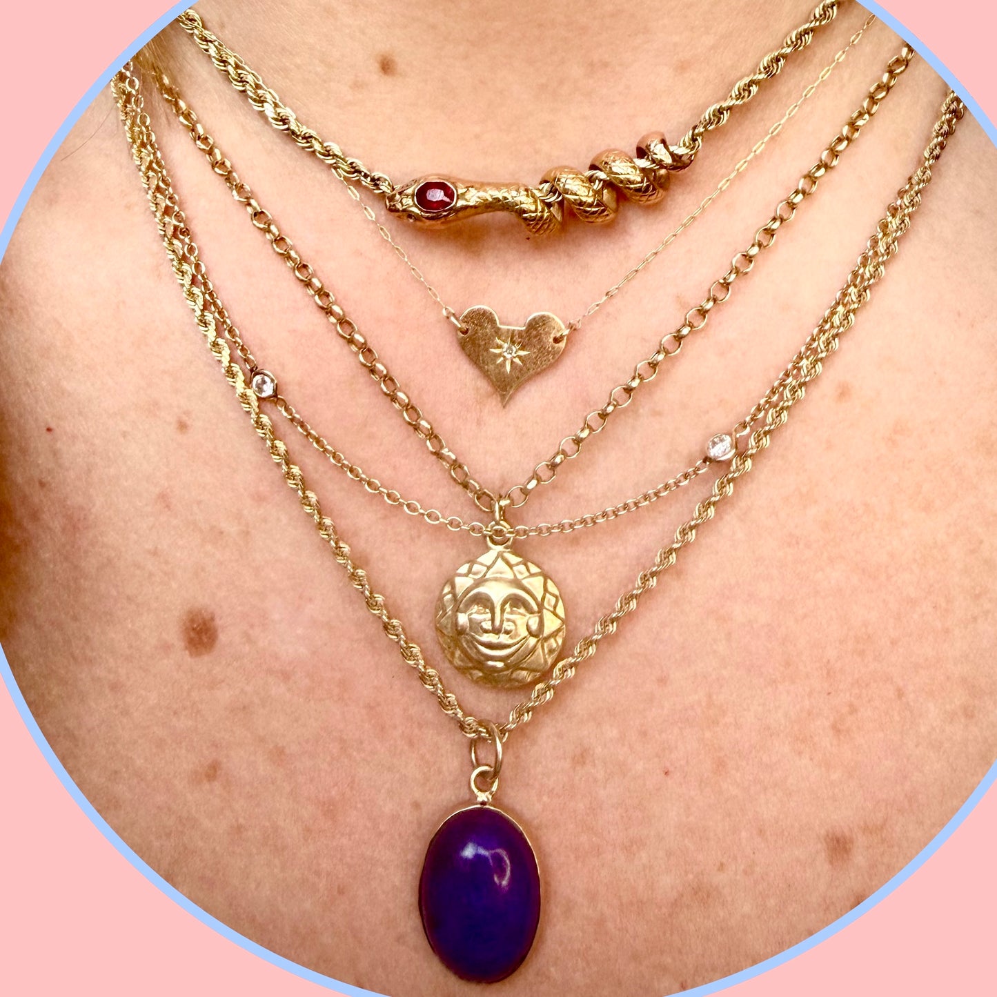 Vintage 14k Sun Face Charm