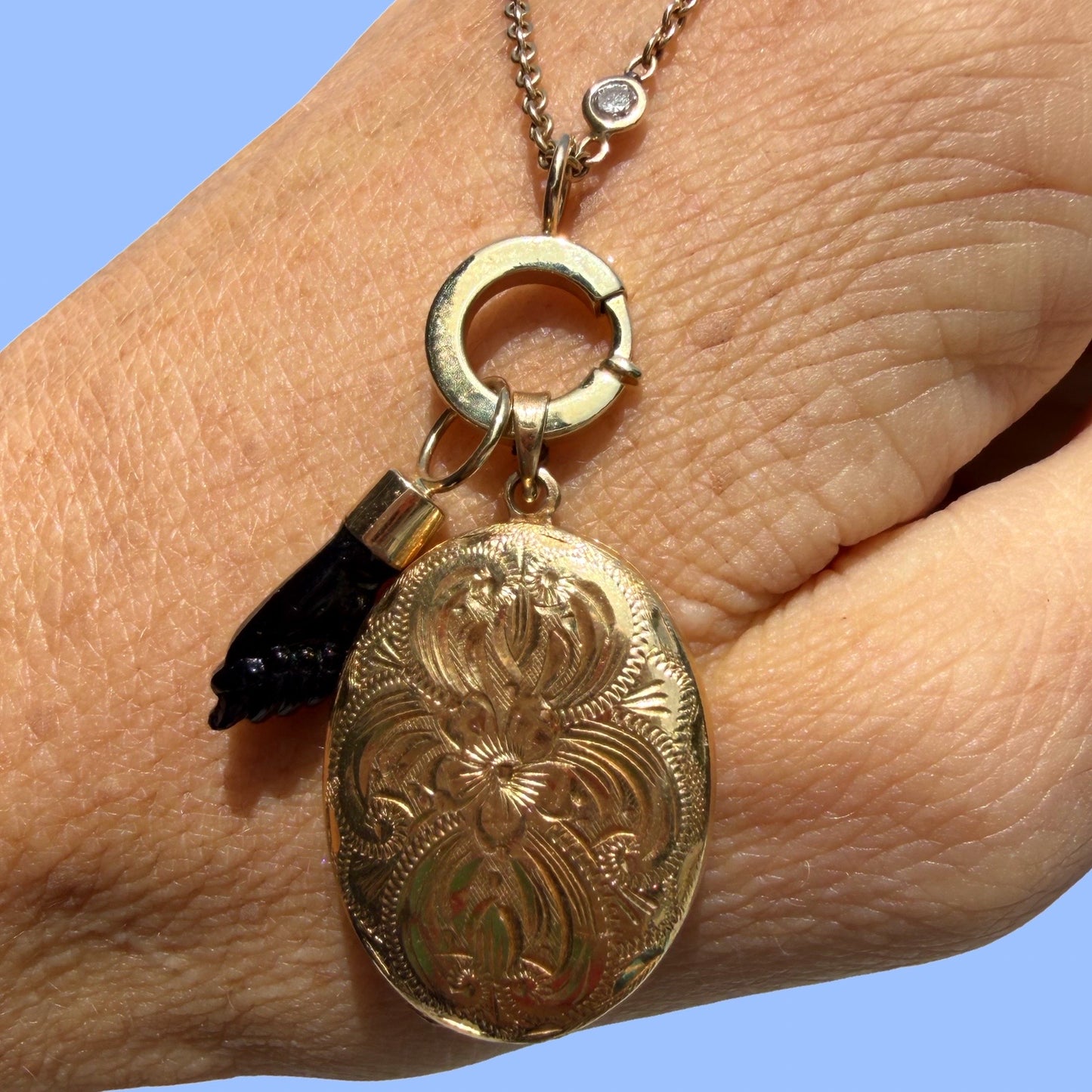 Vintage 14k Charm Holder