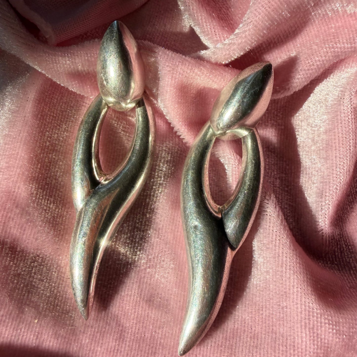 Vintage Sterling Silver Statement Earrings