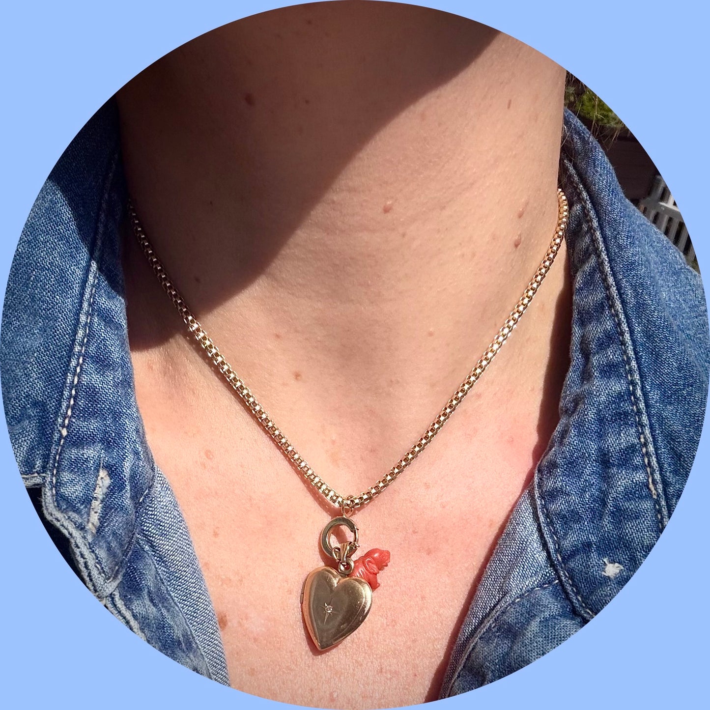 Vintage 14k Puffy Box Chain Necklace