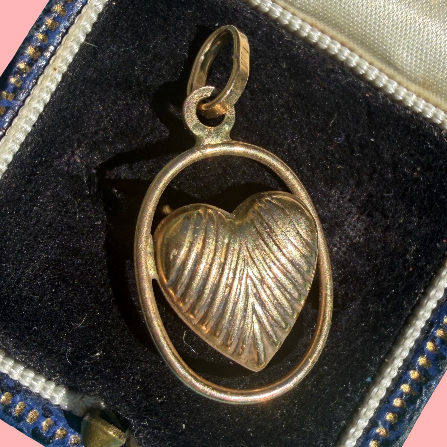 Vintage 14k Heart in Frame Charm