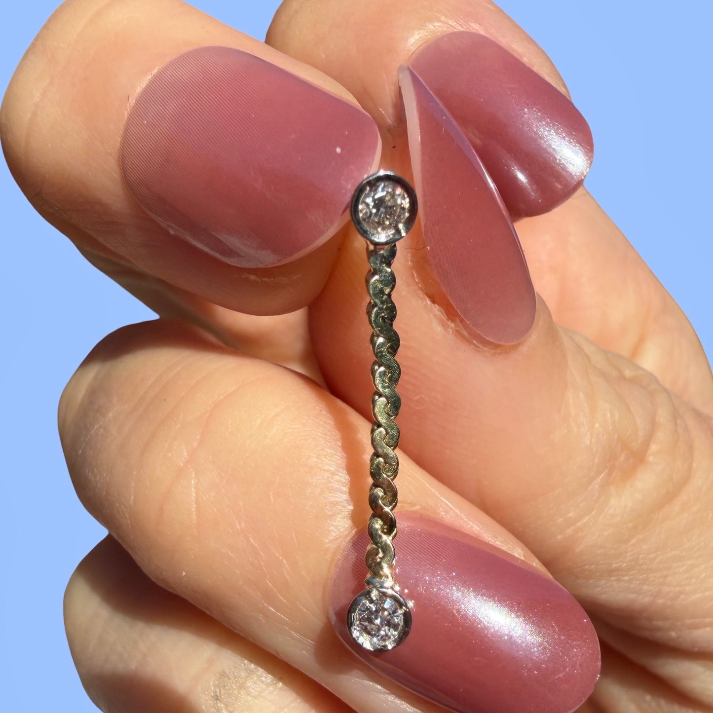 Upcycled 14k Diamond Dangle Earrings