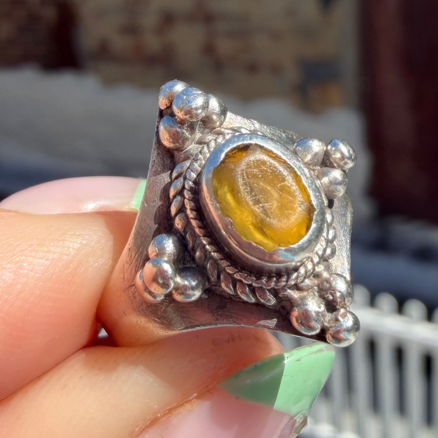Vintage Sterling Silver Brown Topaz Ring