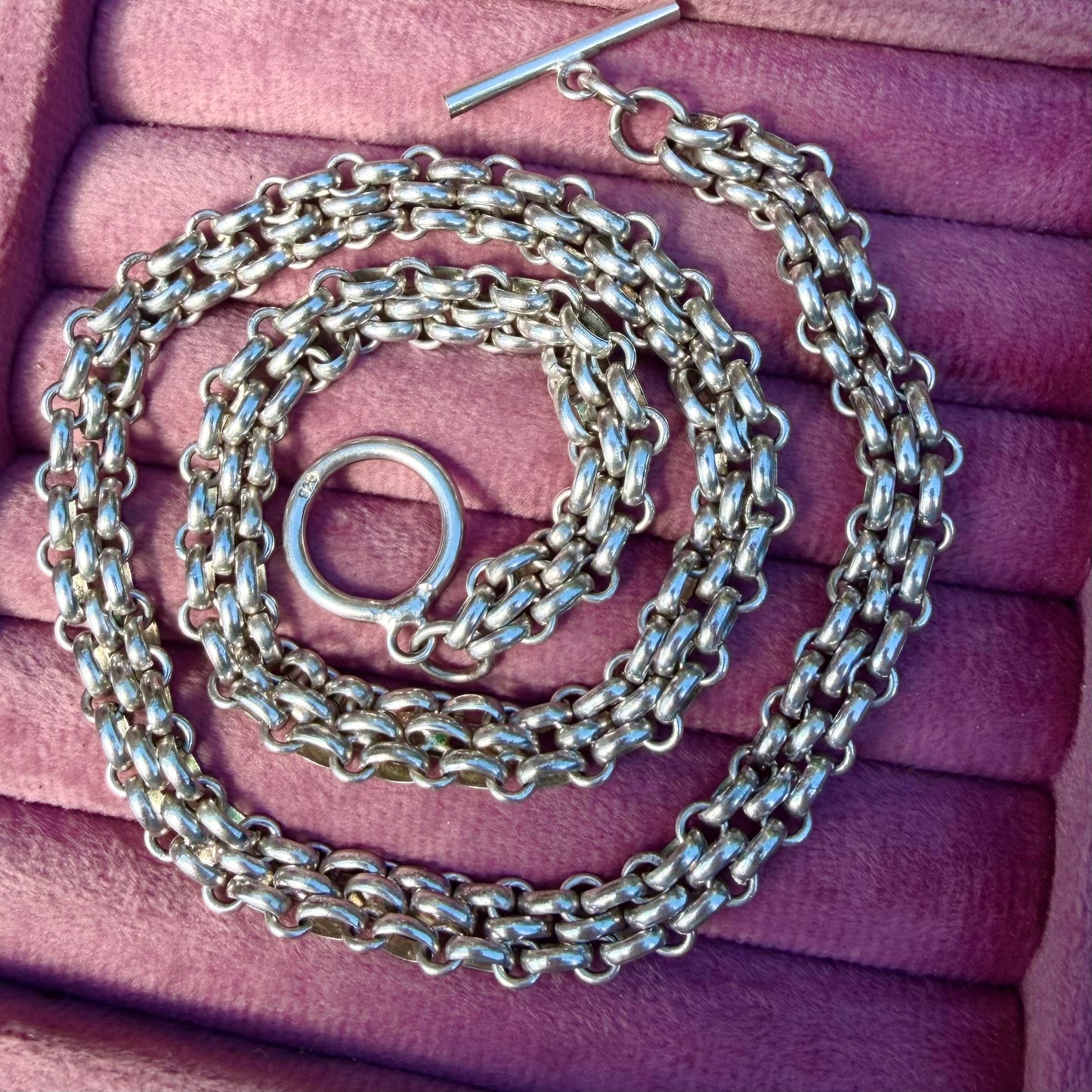 Vintage Sterling Silver Toggle Necklace