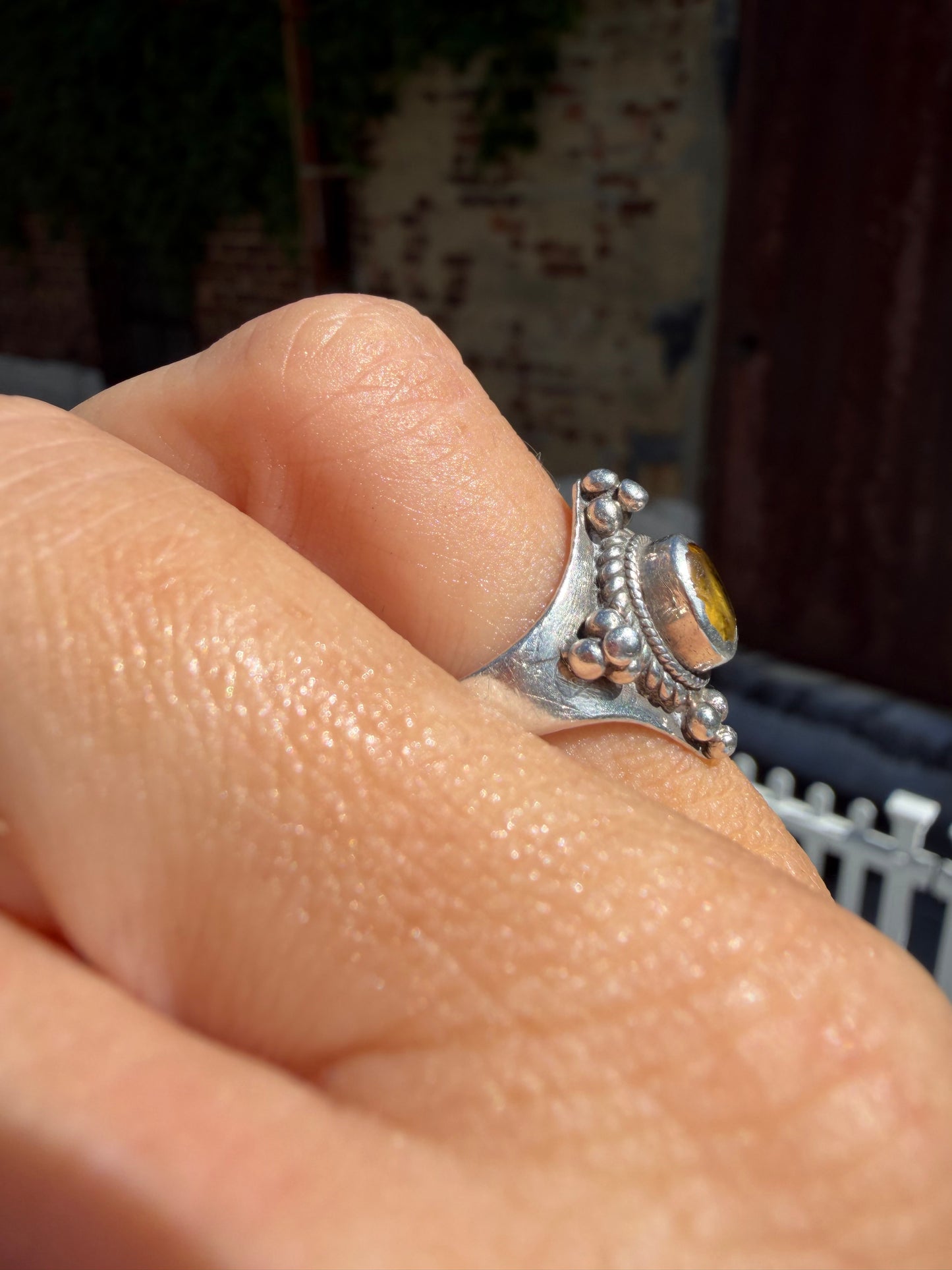 Vintage Sterling Silver Brown Topaz Ring