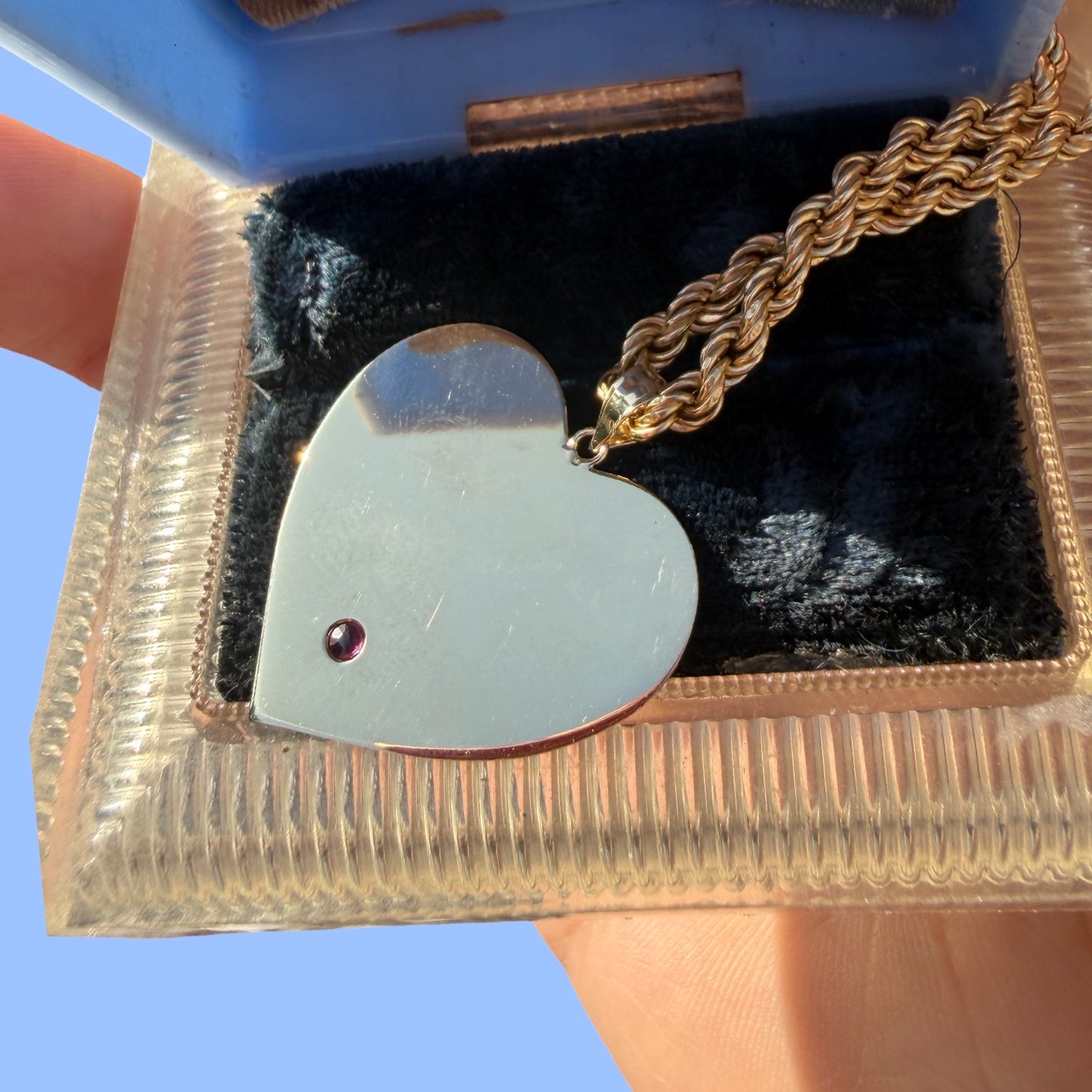 Upcycled 14k ‘Bowie’ Ruby Heart Charm