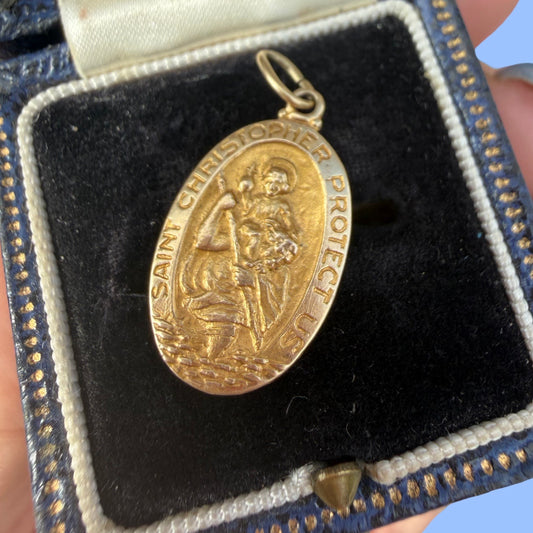 Vintage 14k St Christopher Medal