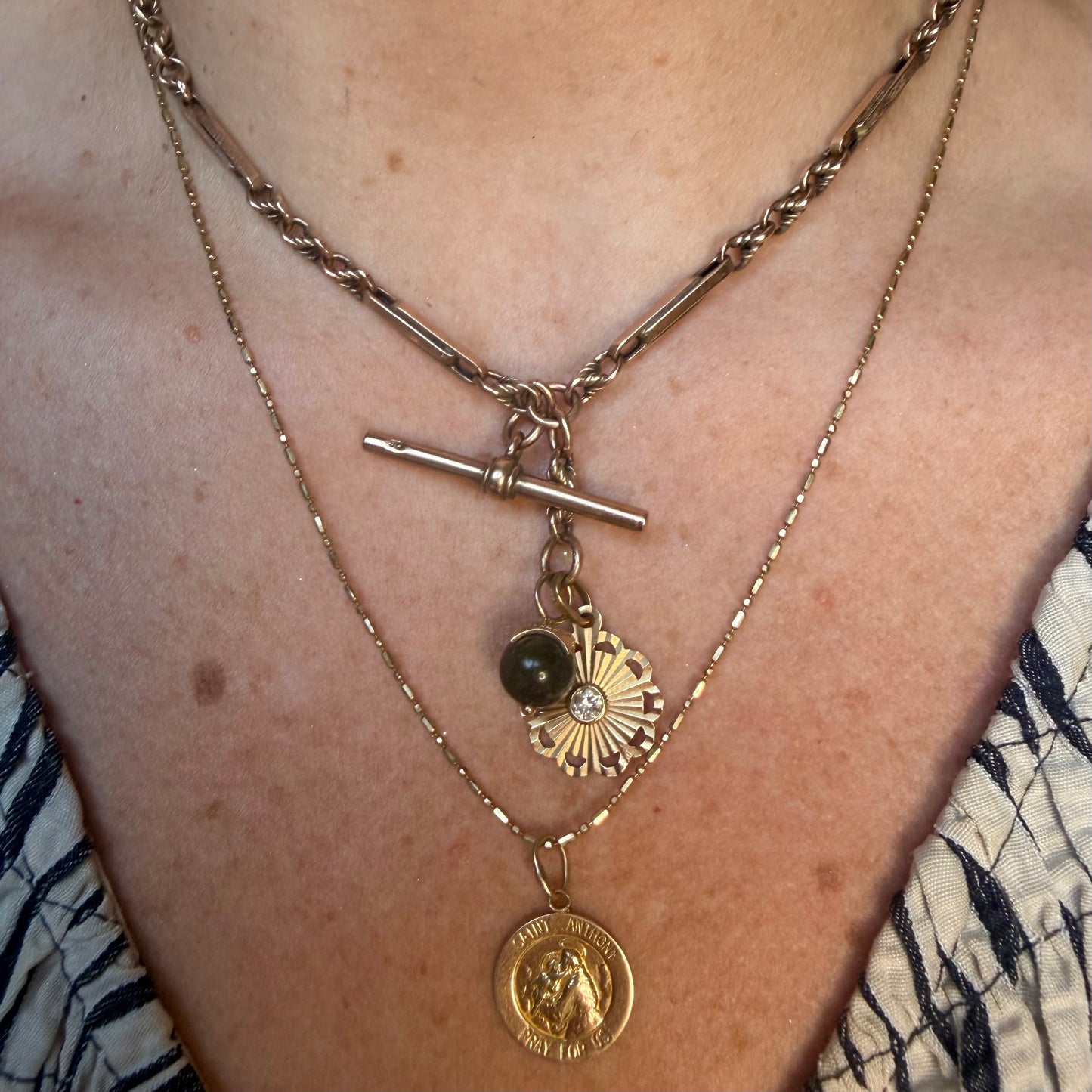 Vintage 14k Morse Code Necklace