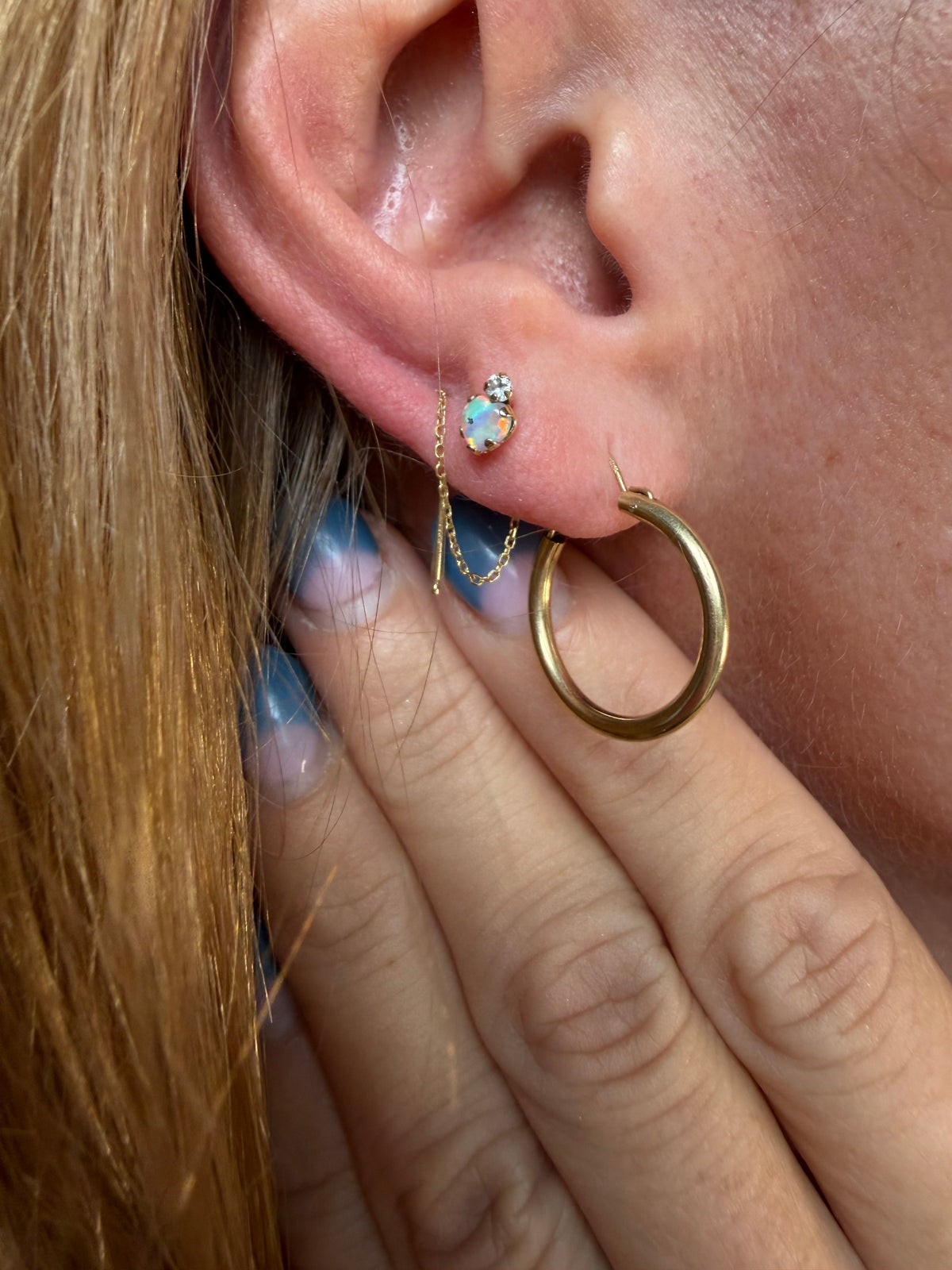 Vintage 14k Hollow Hoops