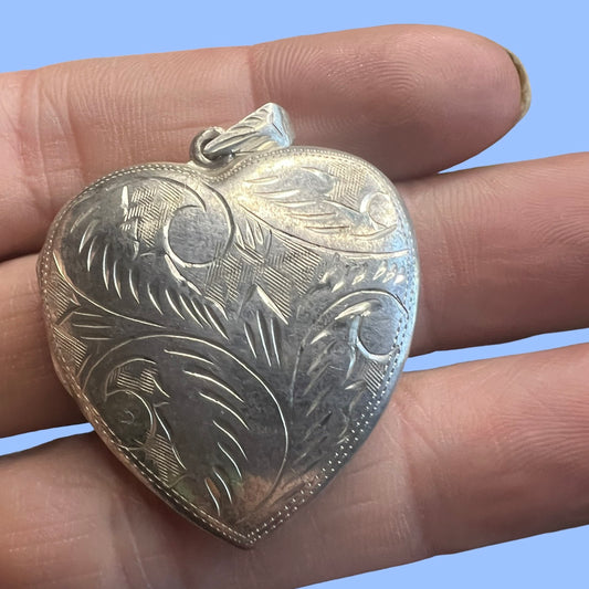 Vintage Silver Etched Locket