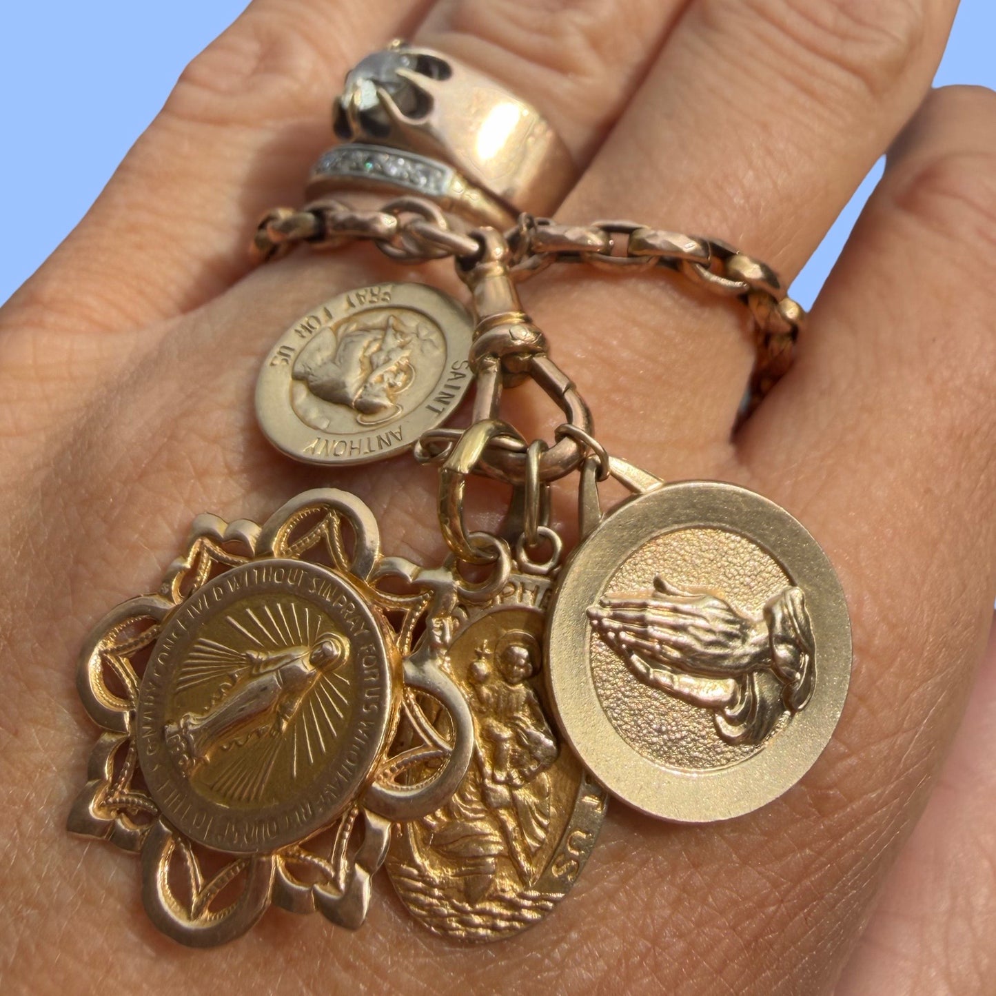 Vintage 14k Virgin Mary Medal