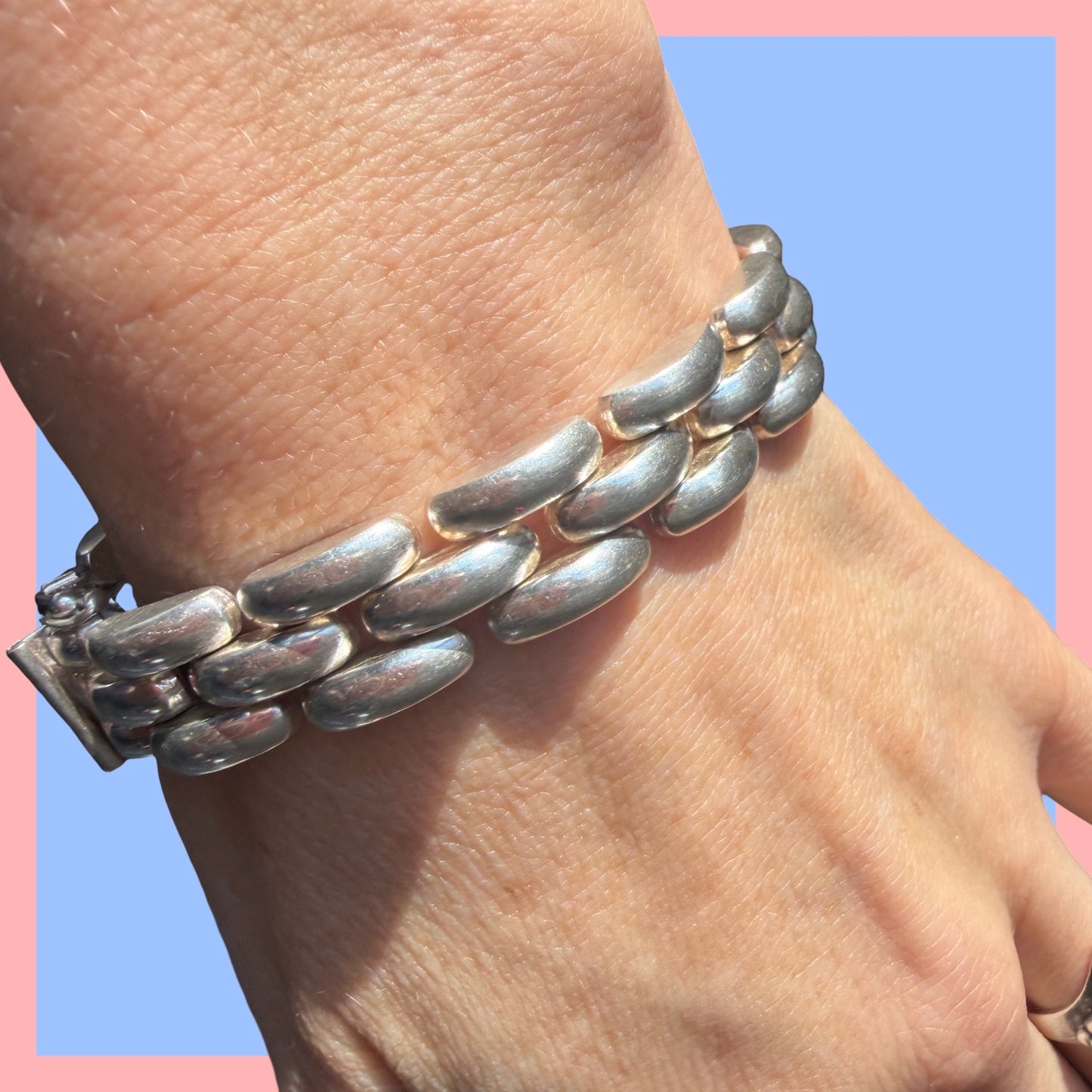 Vintage Sterling Silver Panther Bracelet