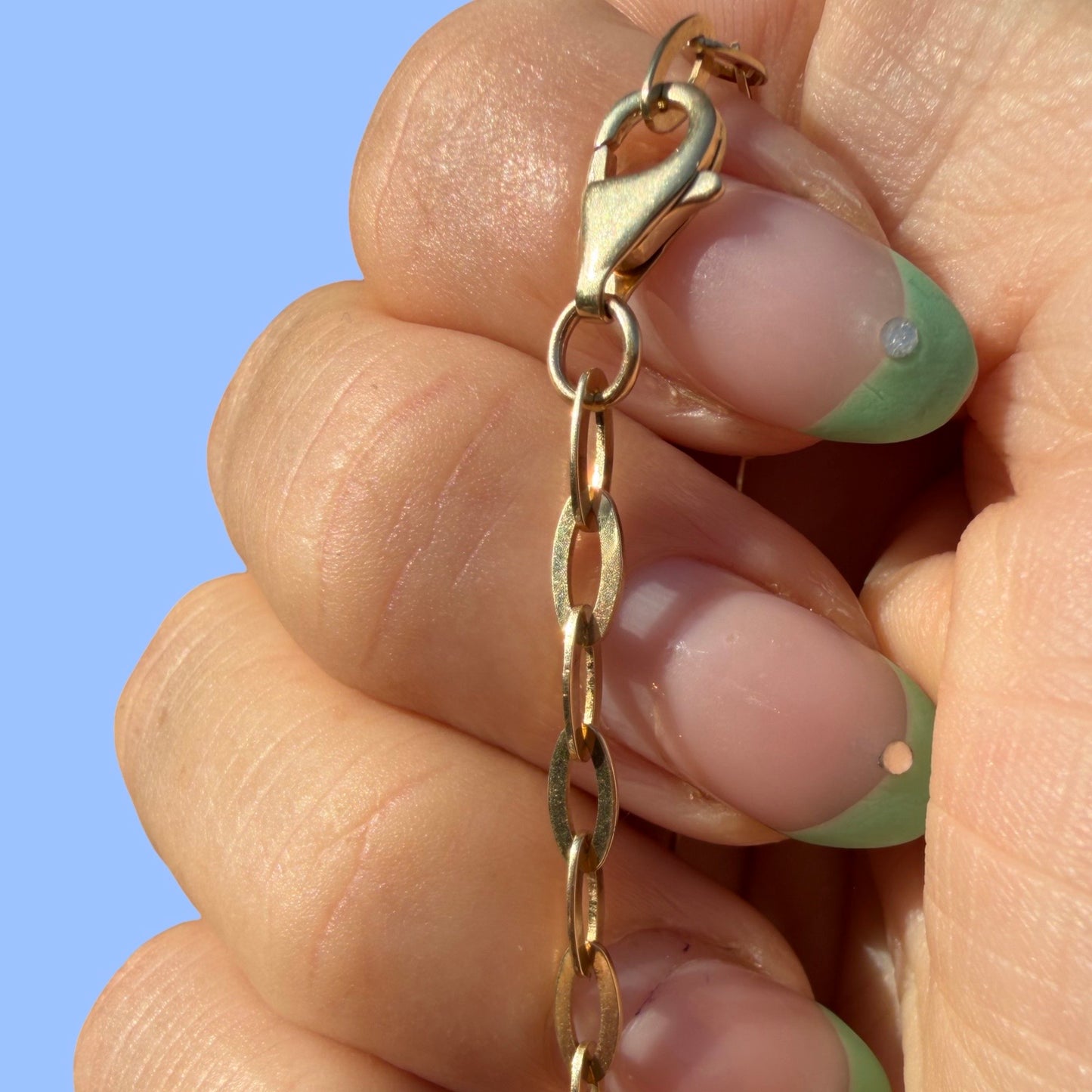 Vintage 14k Oval Curb Chain Bracelet