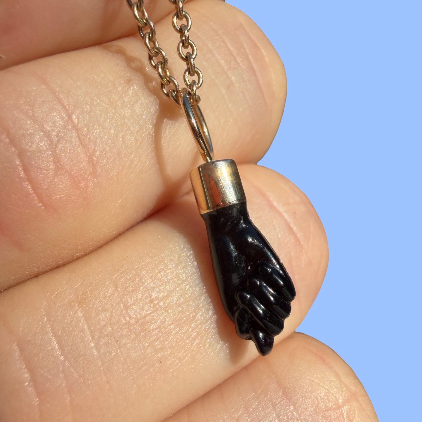 Vintage Celluloid Mano Figa Charm