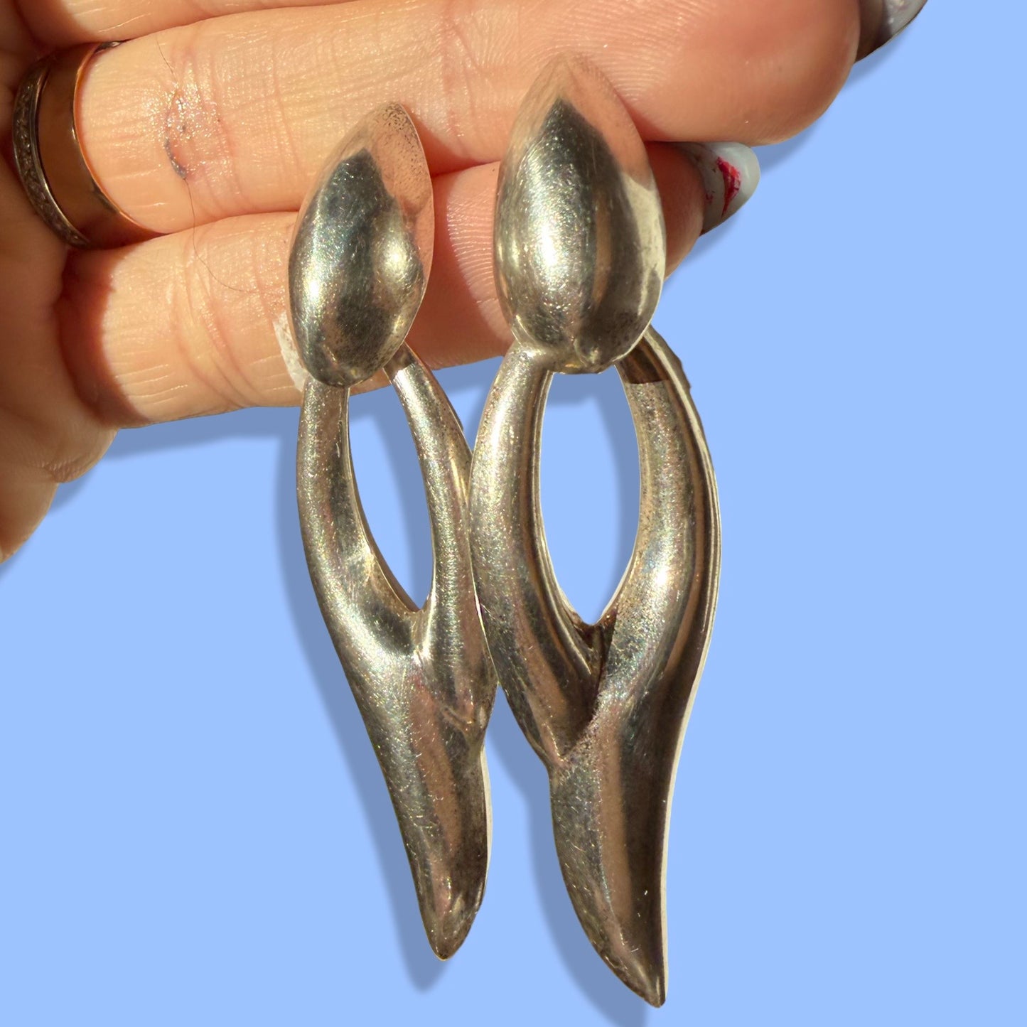 Vintage Sterling Silver Statement Earrings