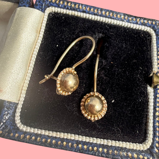 Vintage 14k French Hook Ball Earrings