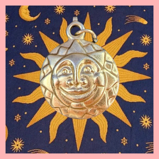 Vintage 14k Sun Face Charm