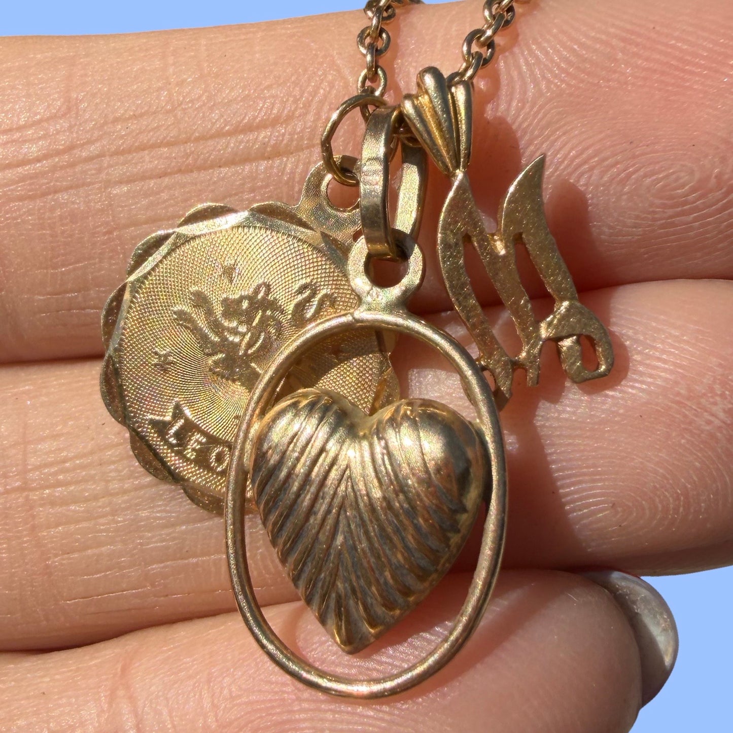 Vintage 14k 'M' Charm