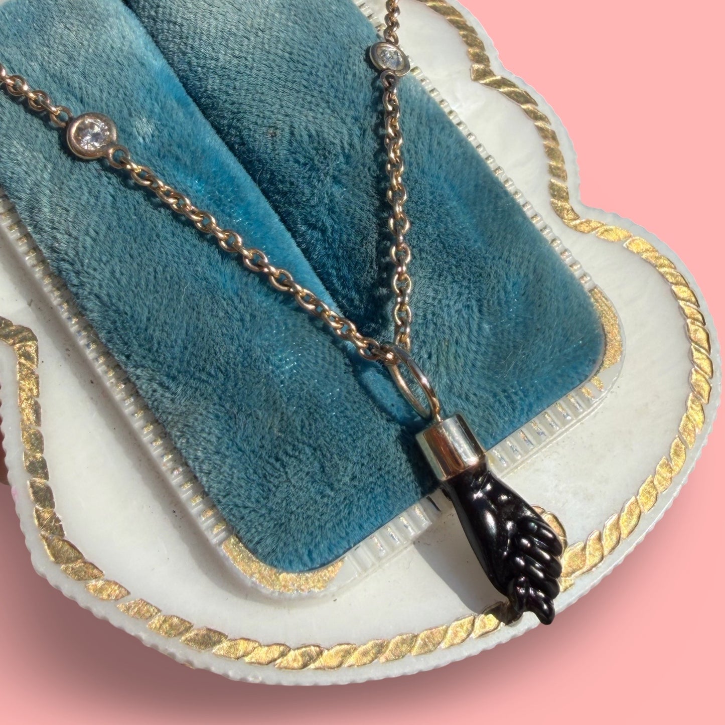 Vintage Celluloid Mano Figa Charm