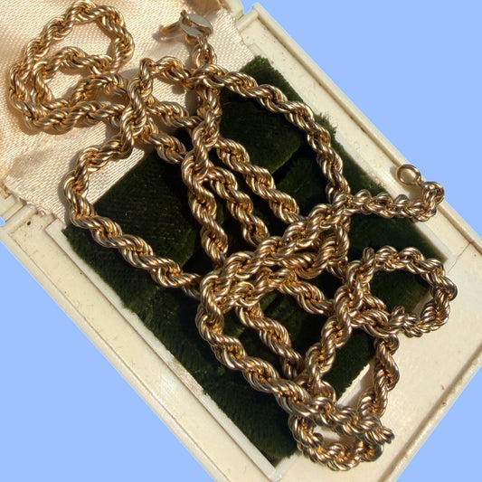 Vintage 14k Rope Chain Necklace