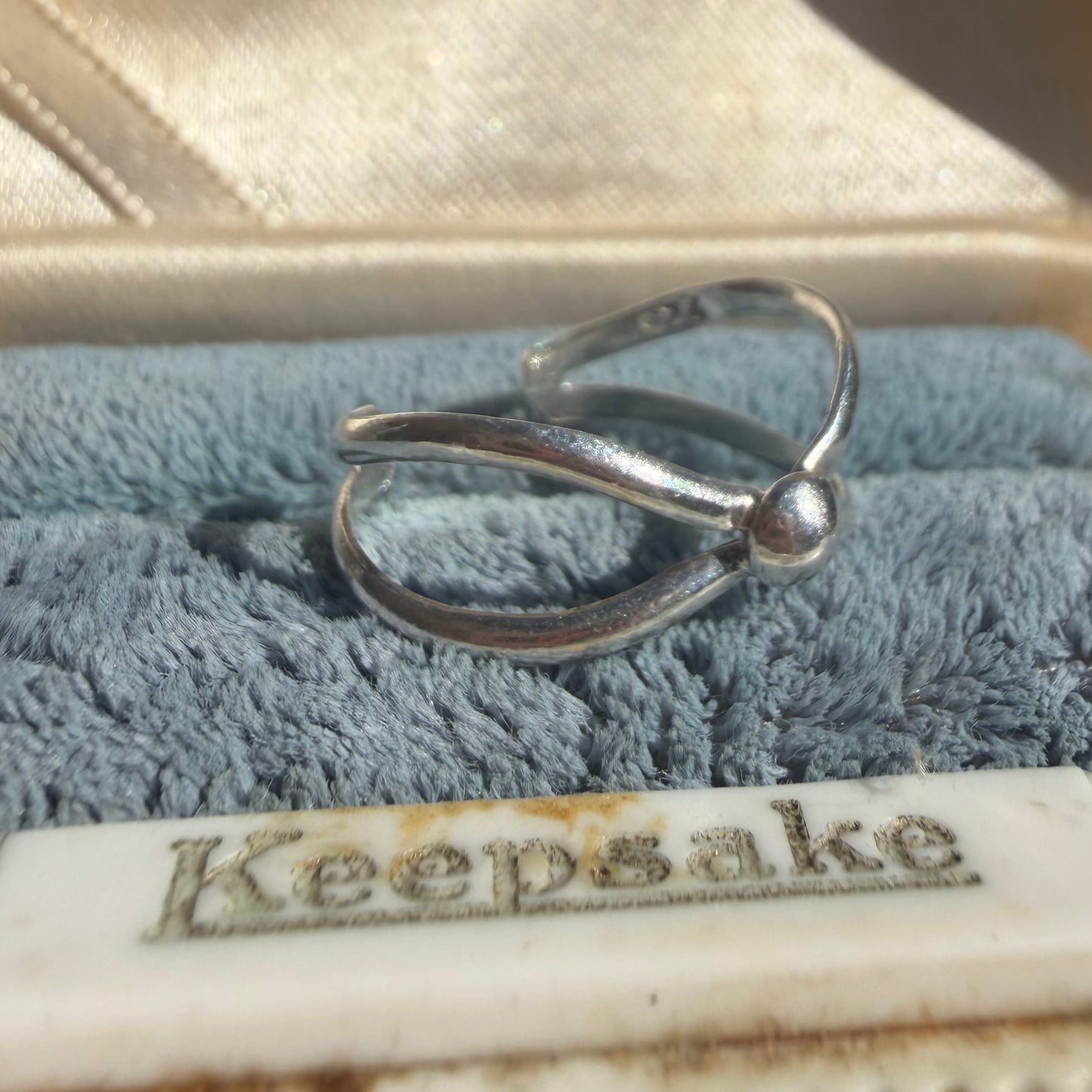 Vintage Sterling Silver Criss Cross Ring